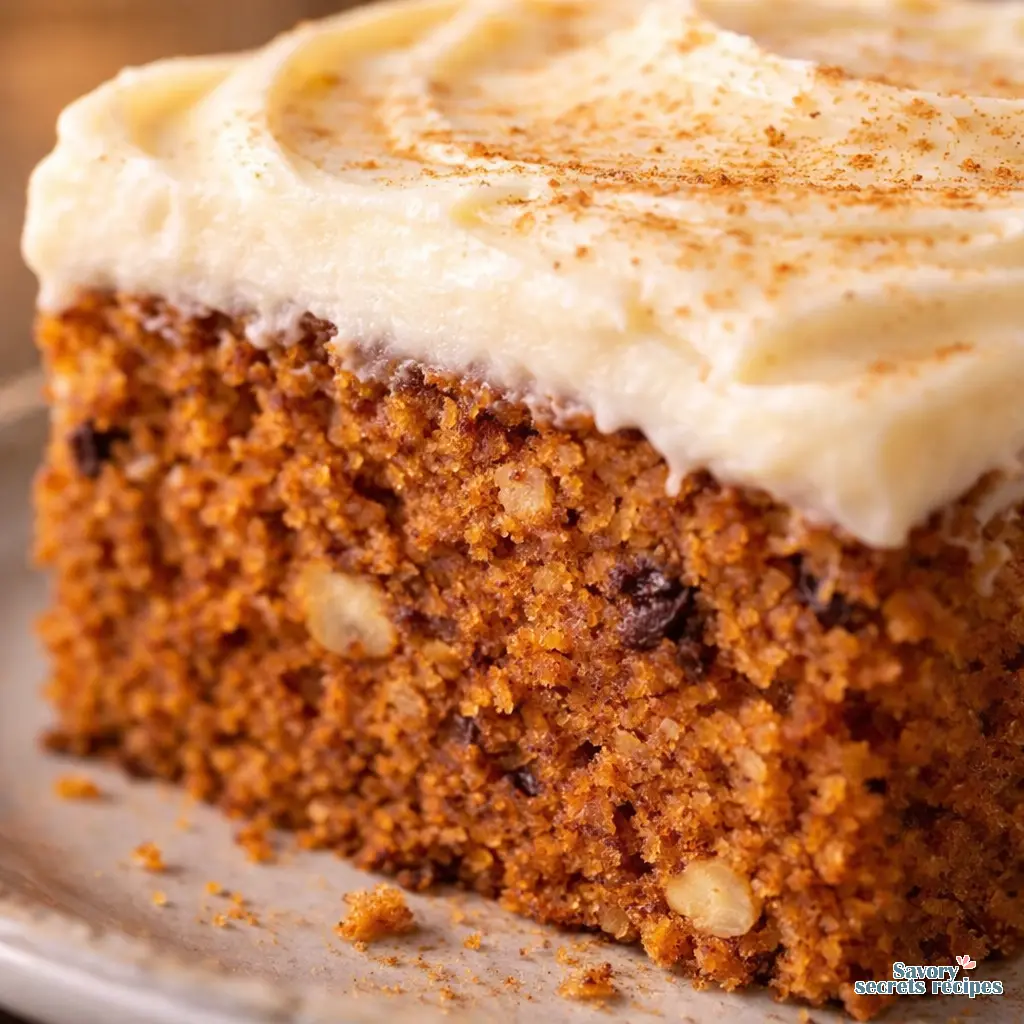 1950s tomato soup cake recipe close up