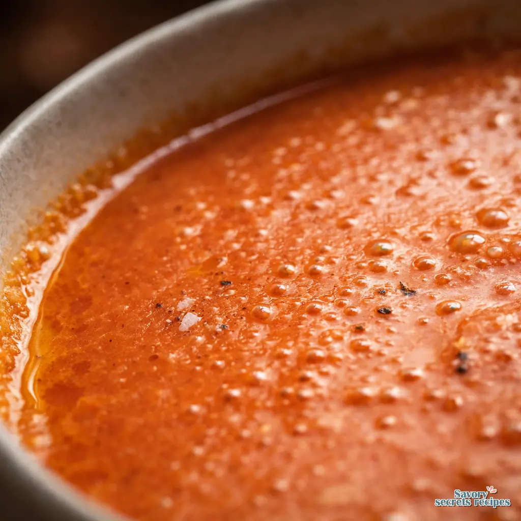 3 ingredient tomato soup recipe close up