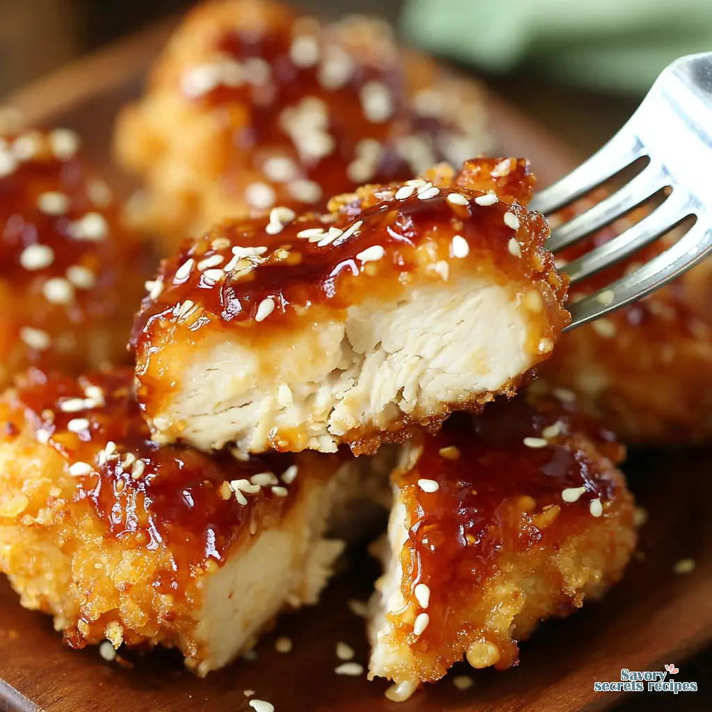 5 ingredient honey garlic chicken air fryer close up