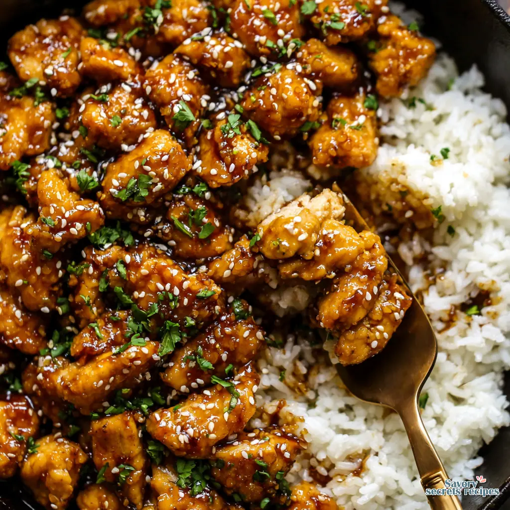 5 ingredient honey garlic chicken and rice - variation 4