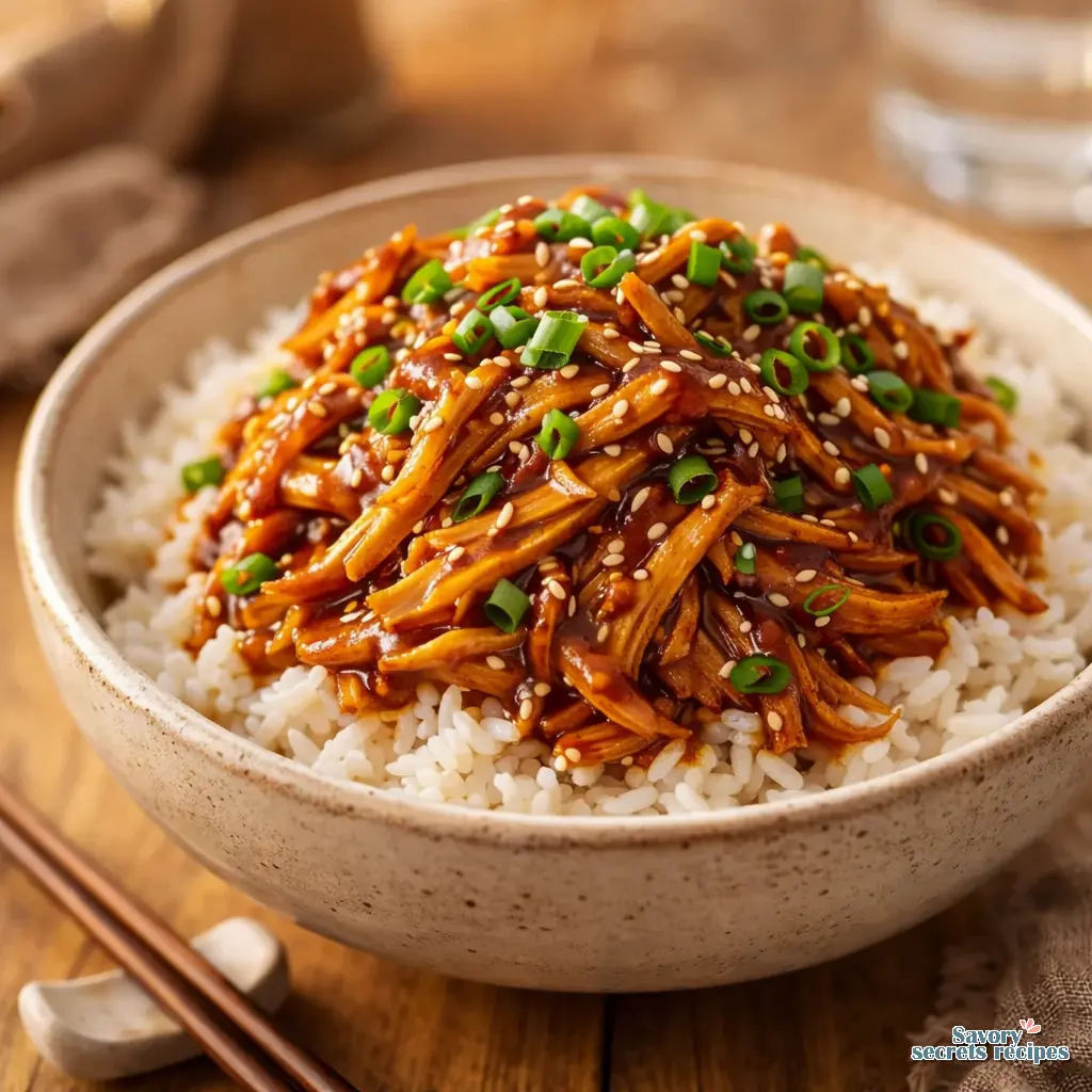 5 ingredient honey garlic chicken slow cooker final presentation