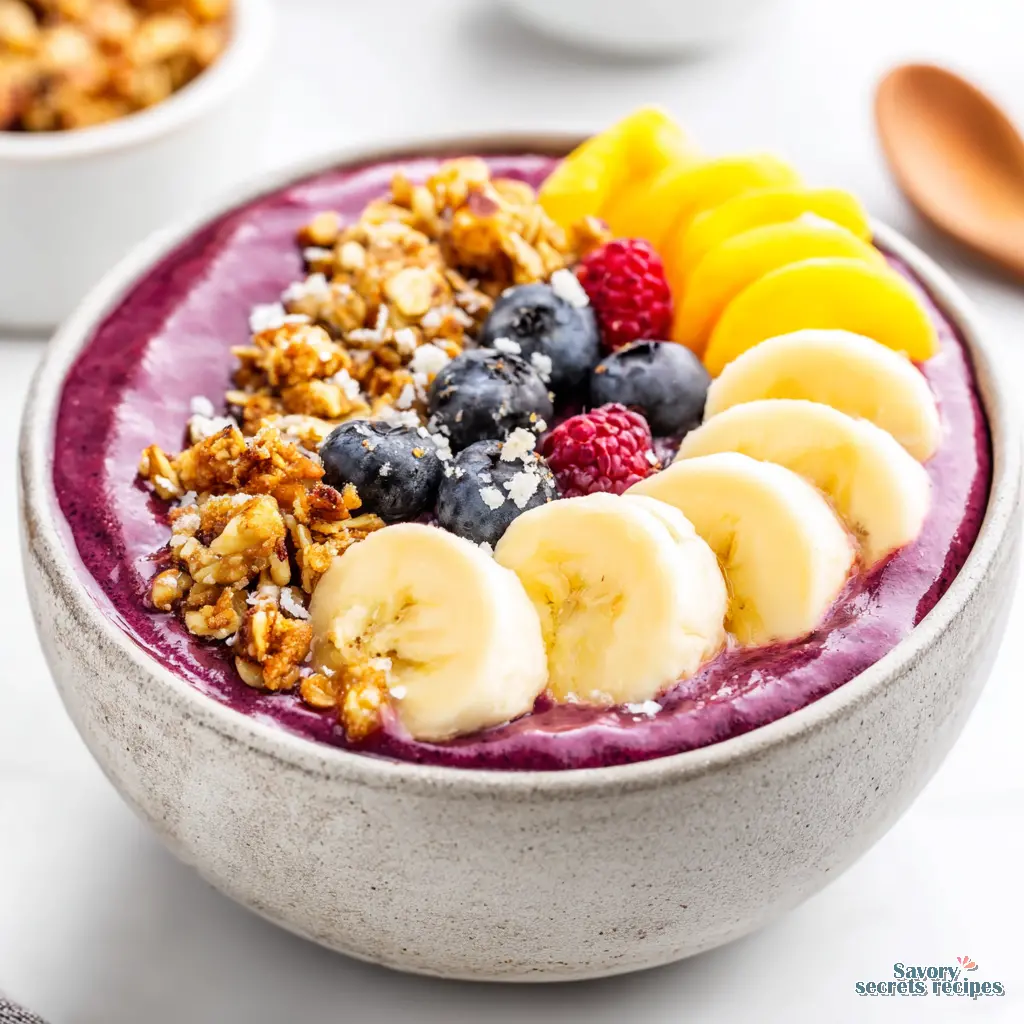 acai berry bowl at home close up
