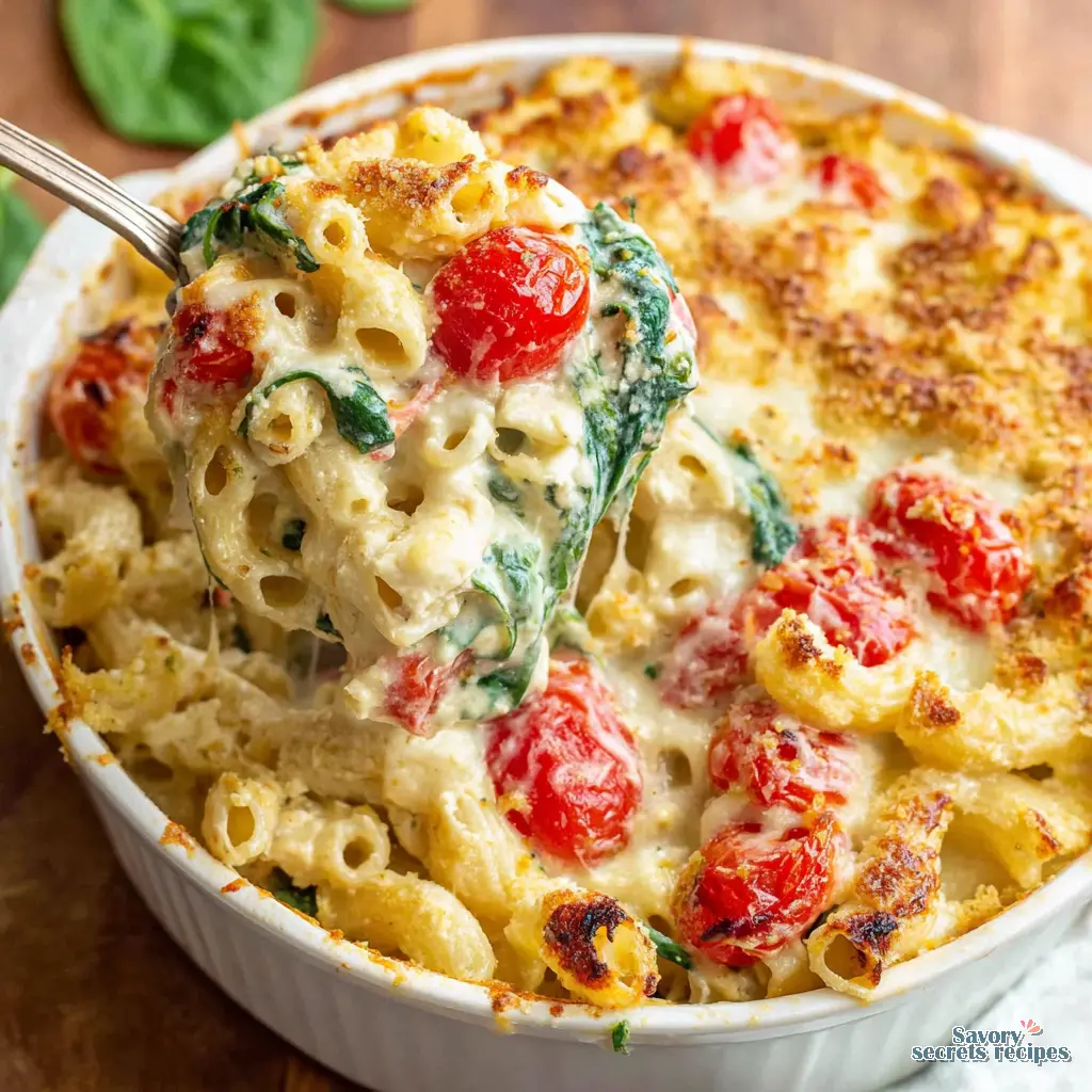 air fryer baked feta pasta final presentation