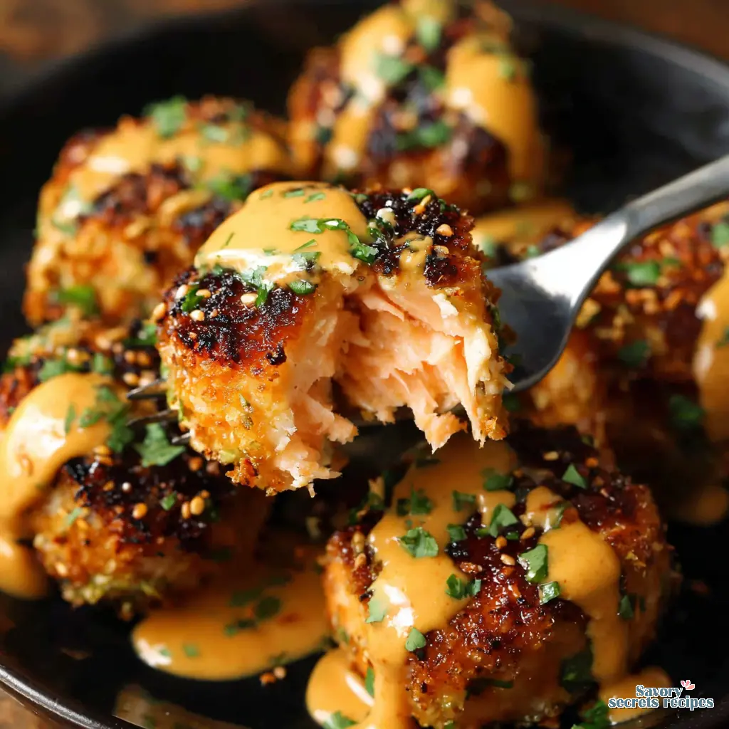 air fryer bang bang salmon bites final presentation