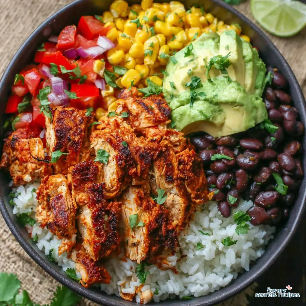 Great Love air fryer chicken burrito bowl meal prep time