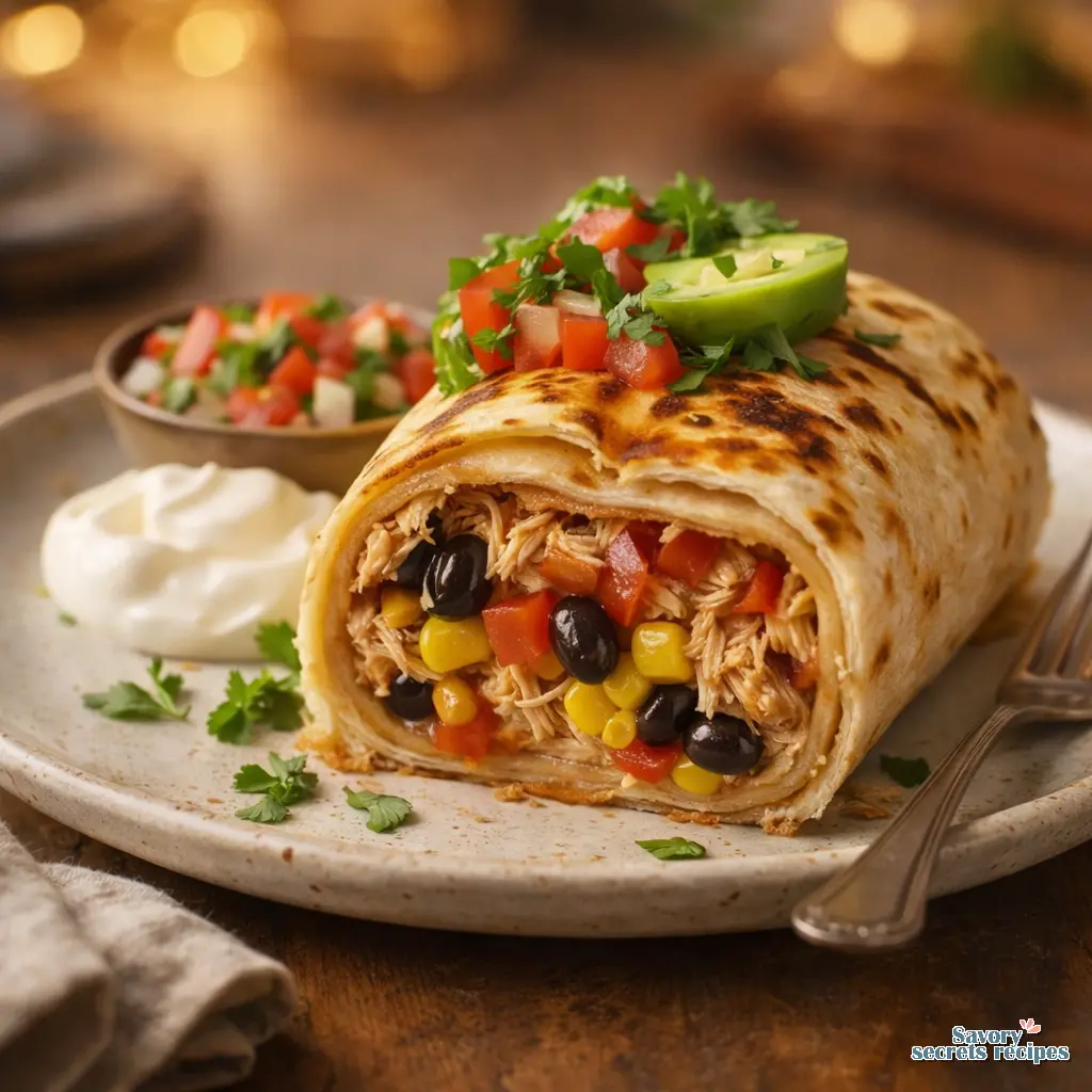 air fryer chicken burrito recipe final presentation