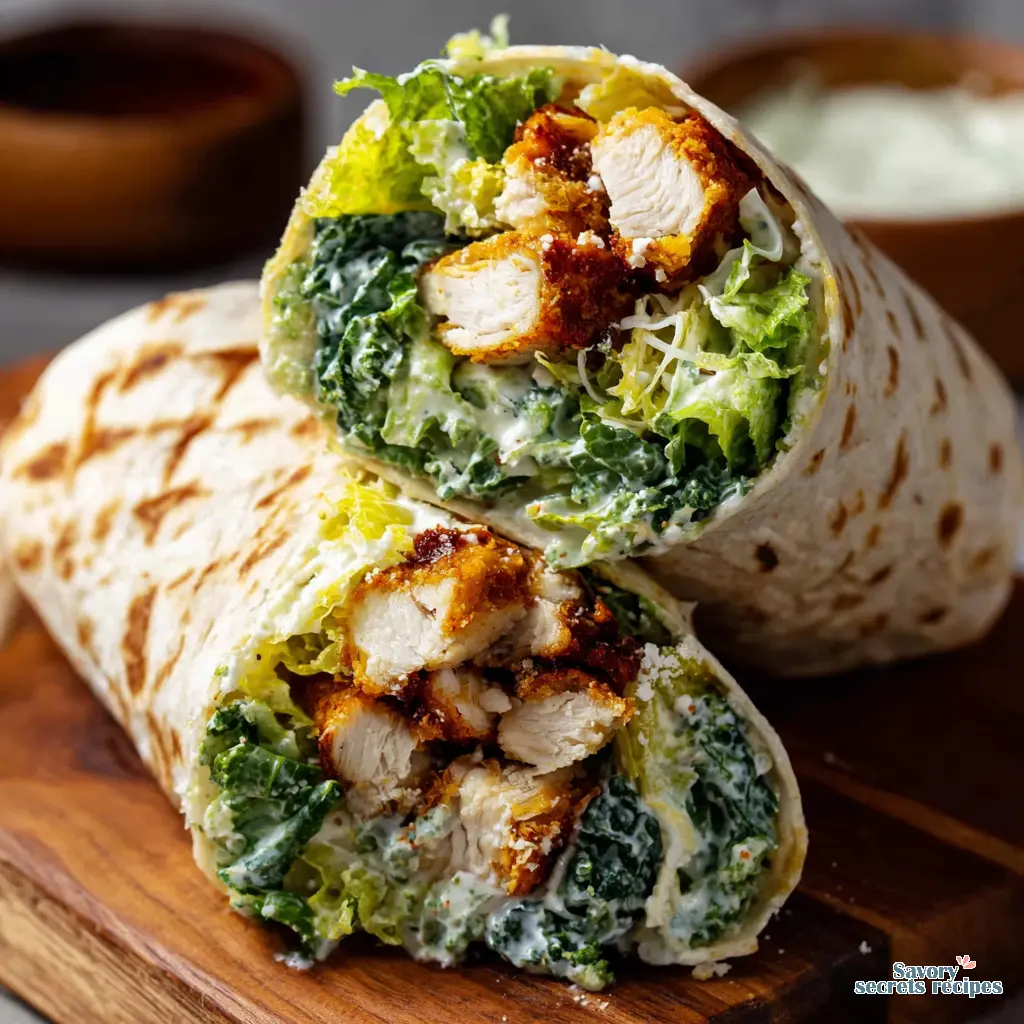 air fryer chicken caesar wrap final presentation