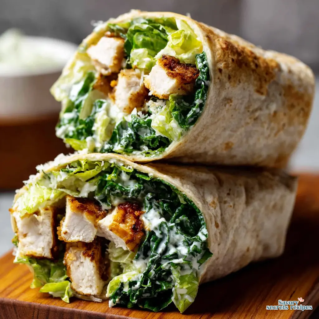air fryer chicken caesar wrap - variation 4