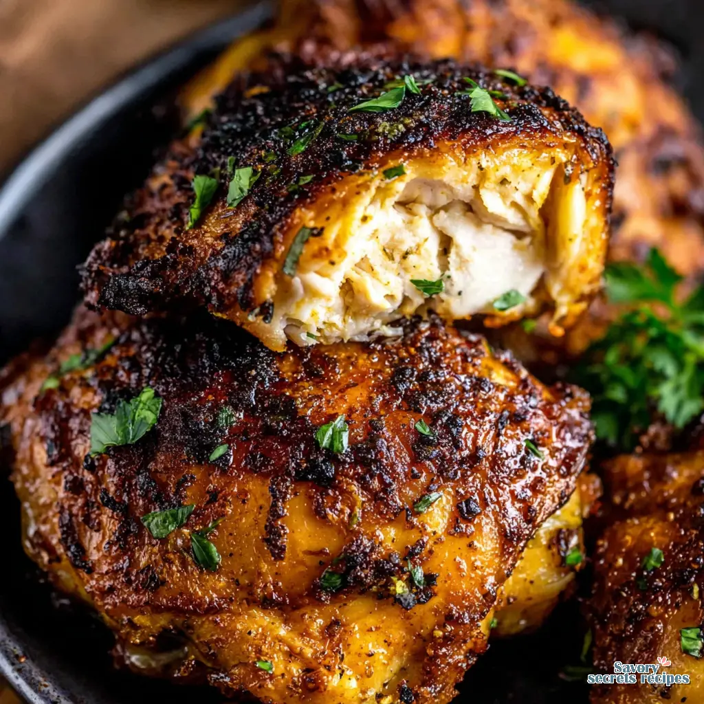 Simple air fryer chicken thighs bone in for best results
