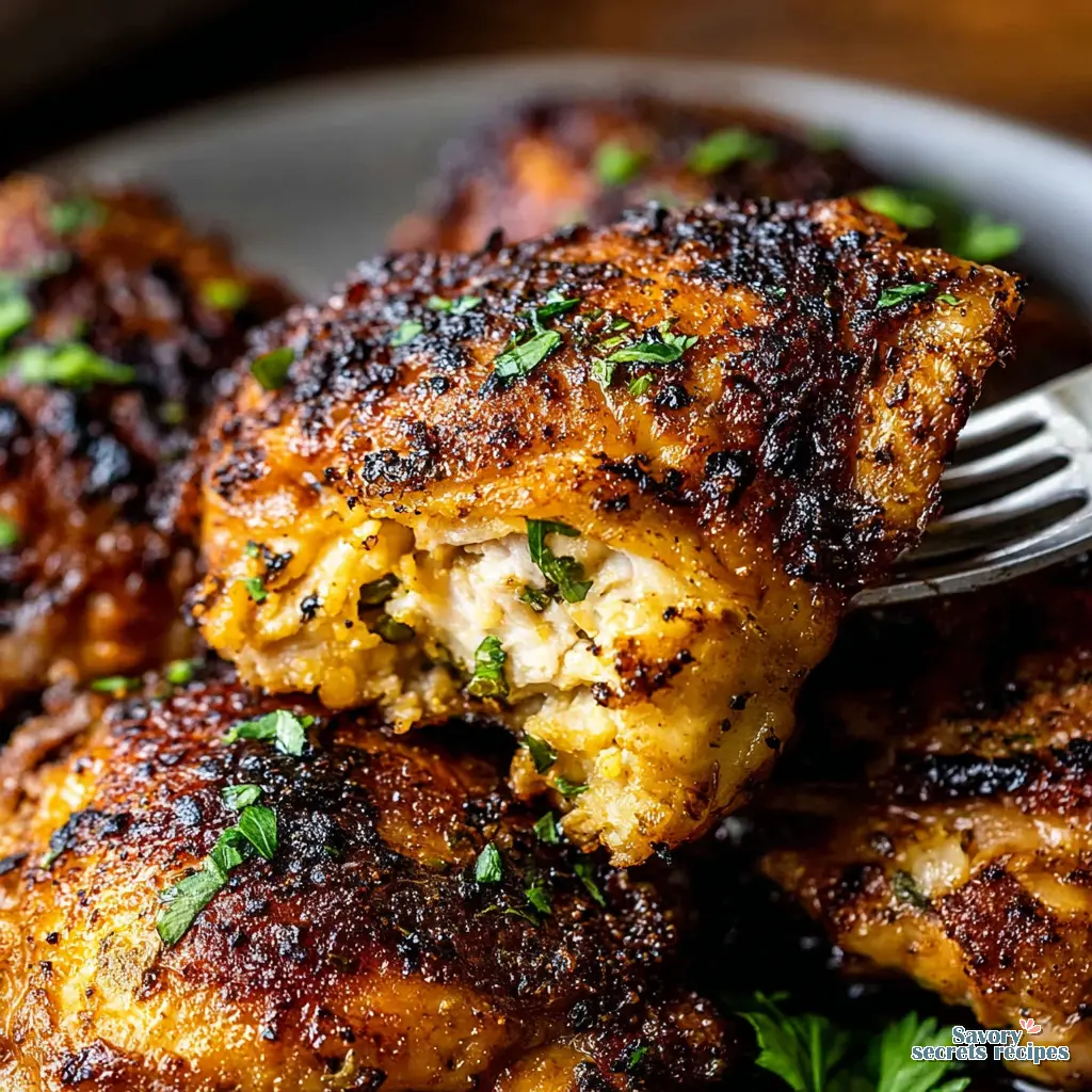 air fryer chicken thighs bone in final presentation