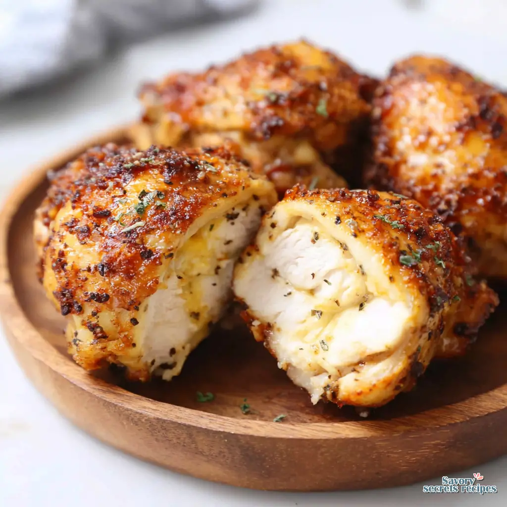 air fryer chicken thighs frozen close up