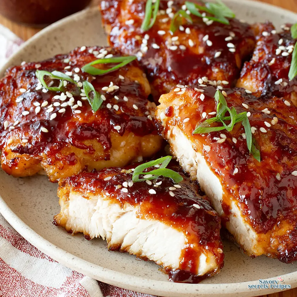 air fryer chicken thighs honey garlic close up