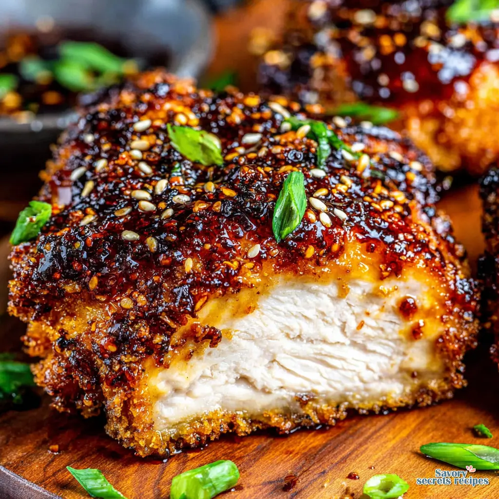 air fryer chicken thighs korean close up