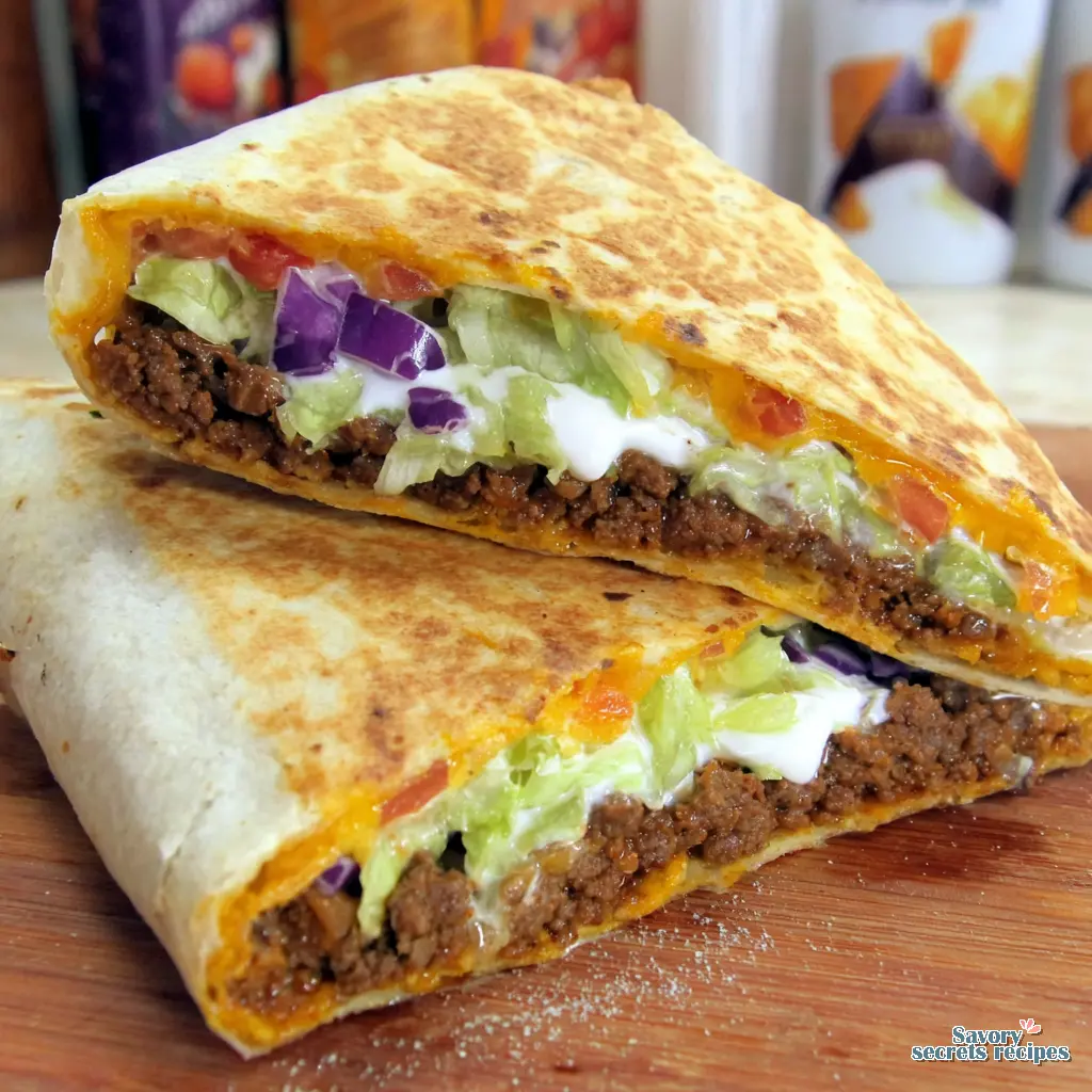 air fryer crunchwrap supreme close up