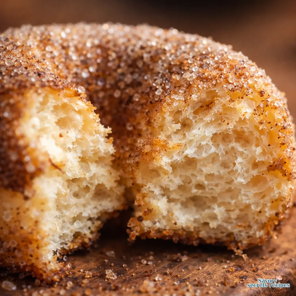 air fryer donuts from biscuits close up