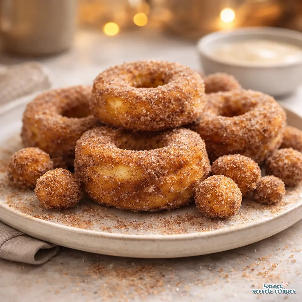 air fryer donuts from biscuits final presentation