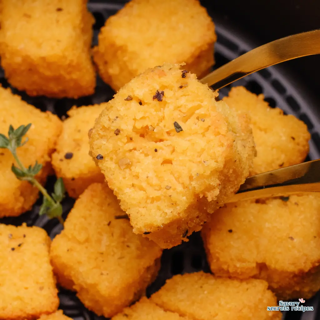 air fryer frozen sweet potato cubes - variation 4