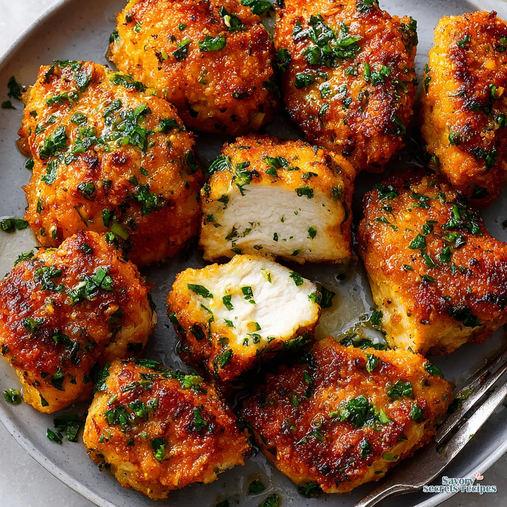 air fryer garlic butter chicken bites final presentation
