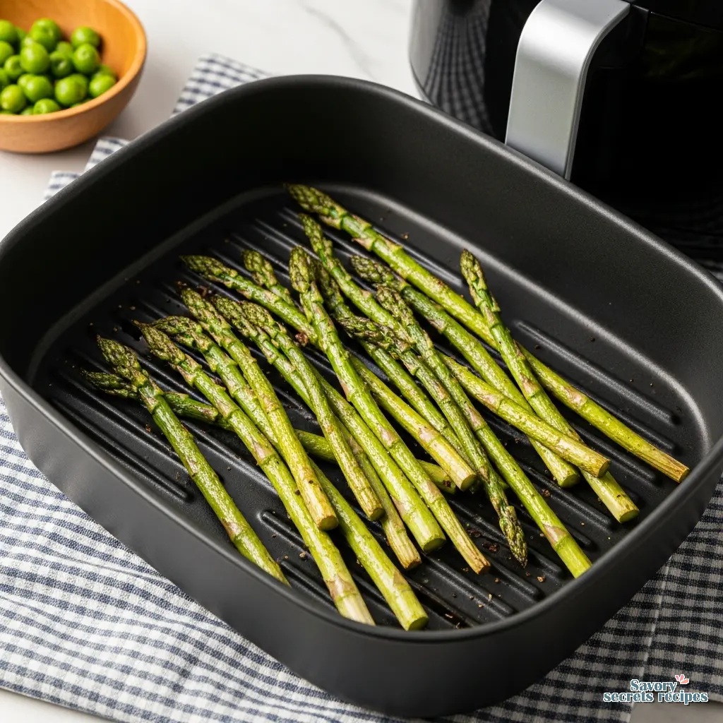 air fryer roasted asparagus final presentation