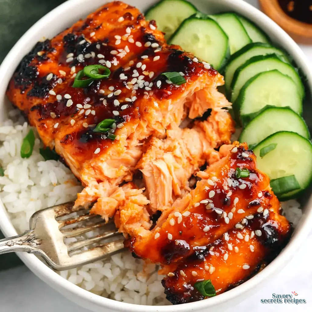 air fryer salmon bite bowls - variation 4