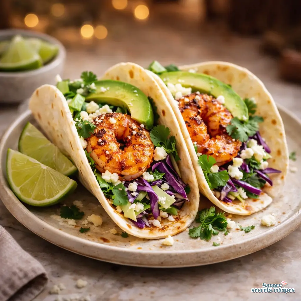 air fryer shrimp tacos final presentation