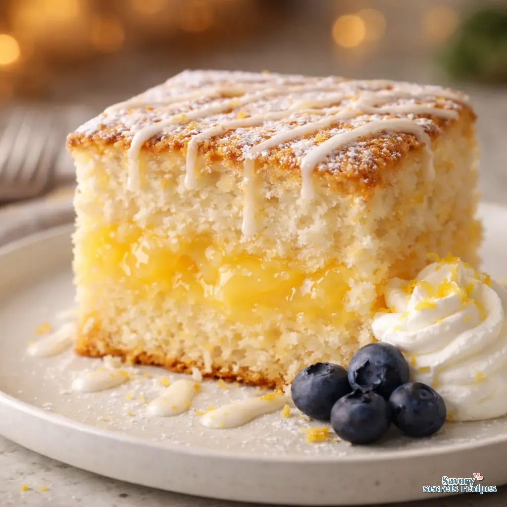 angel food cake with lemon pie filling final presentation