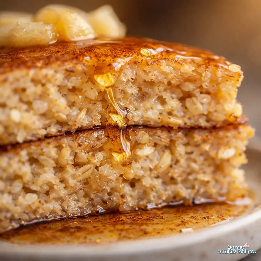 apple oatmeal pancakes close up