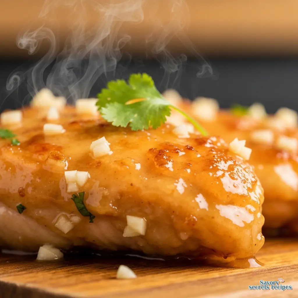 asian lemon garlic chicken recipe close up