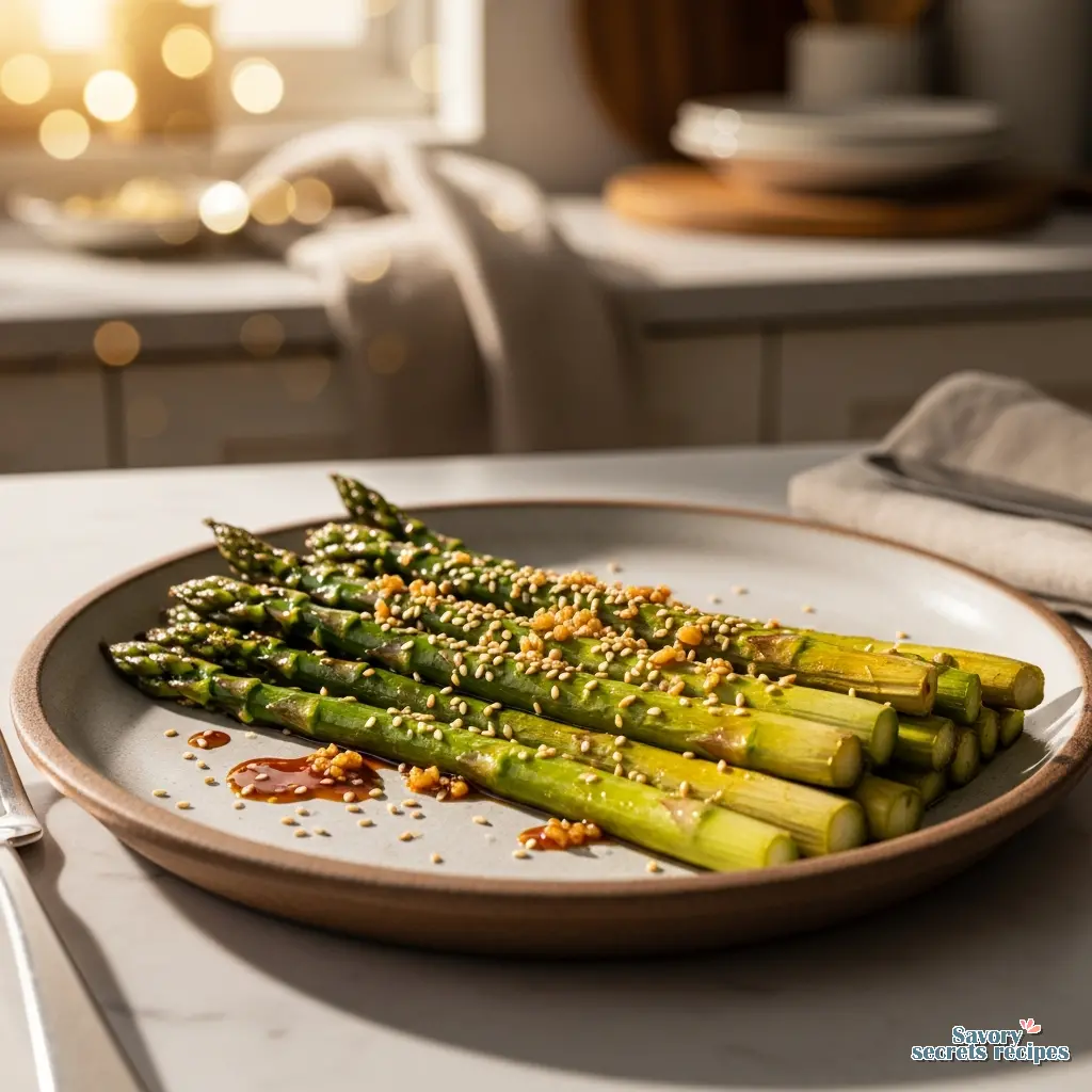 asian style roasted asparagus final presentation