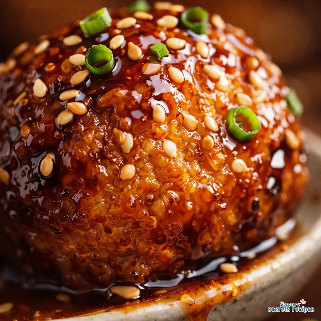 asian turkey meatballs close up