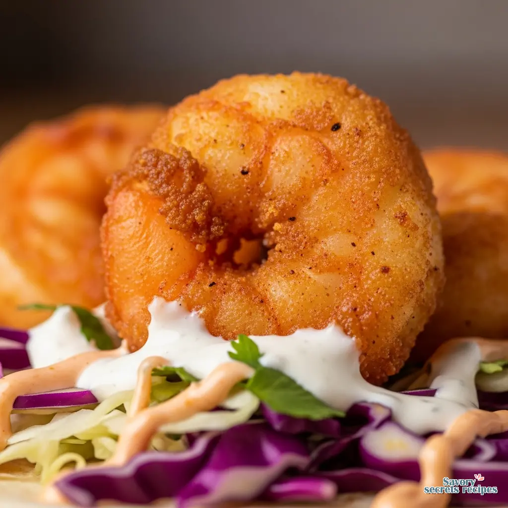 baja shrimp tacos close up