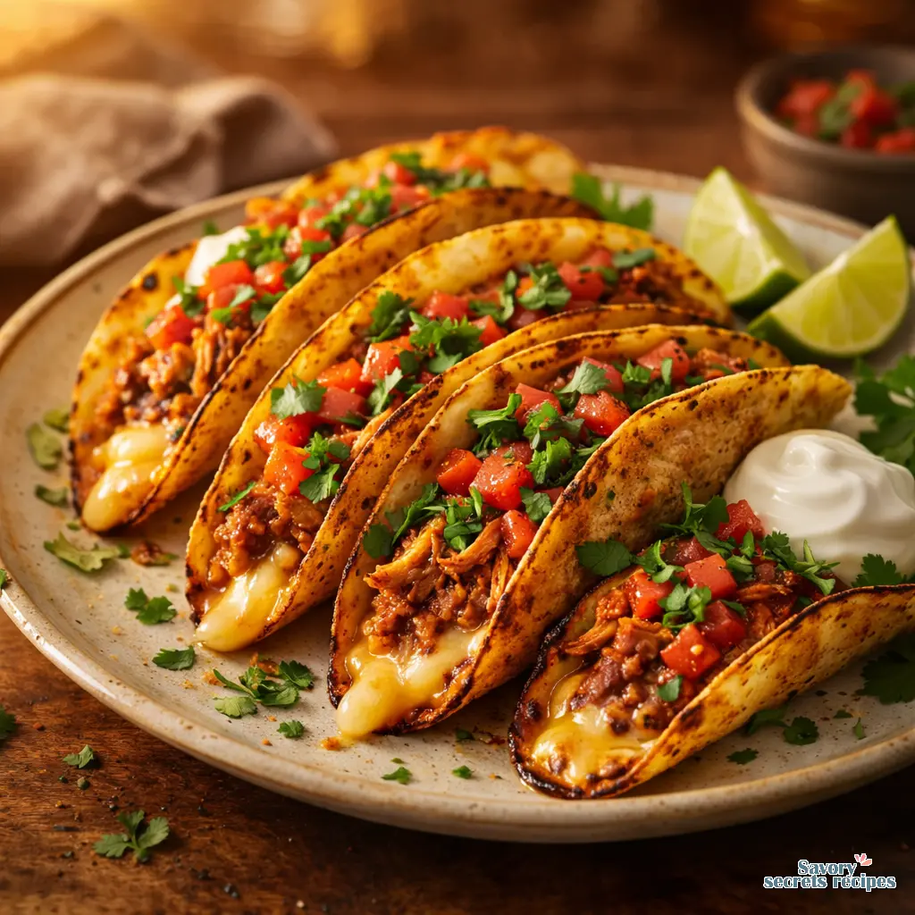 baked crispy chicken tacos final presentation