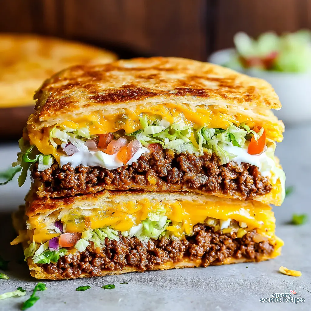 baked crunchwrap supreme casserole close up