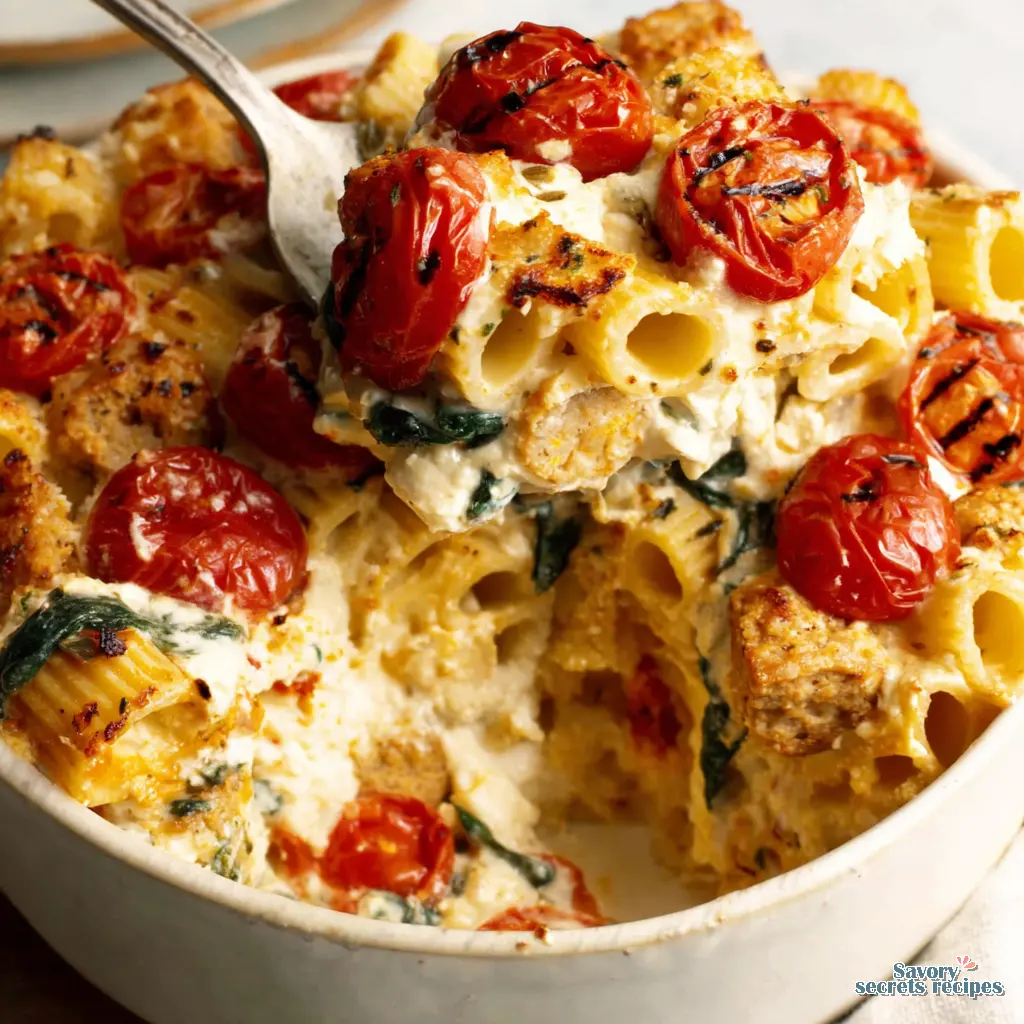 baked feta pasta with chicken sausage - variation 4