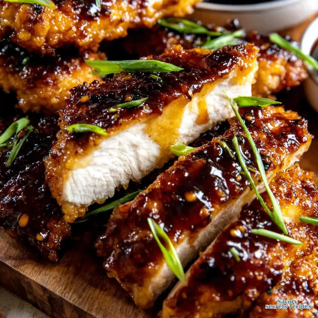 baked honey chicken close up