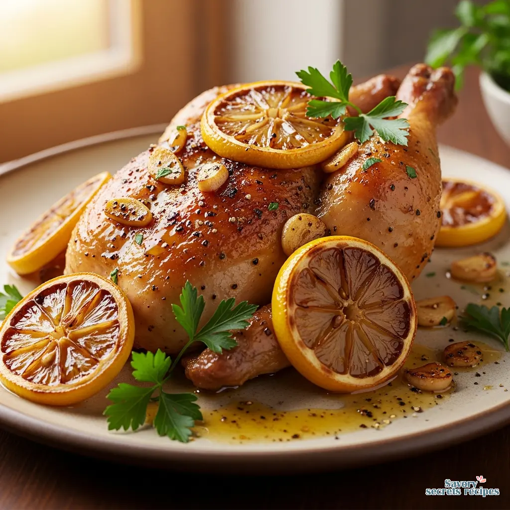 baked lemon garlic chicken recipe final presentation