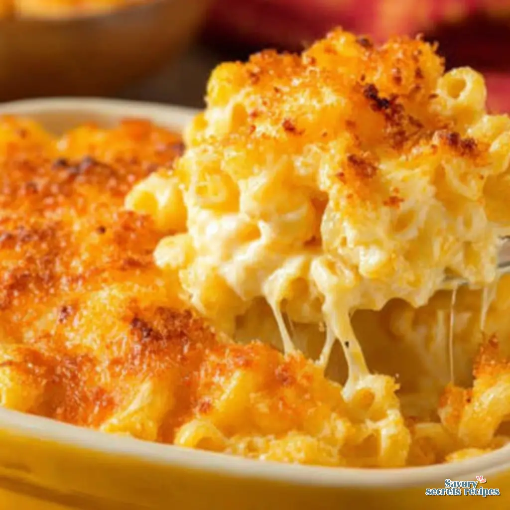 baked mac and cheese for two close up