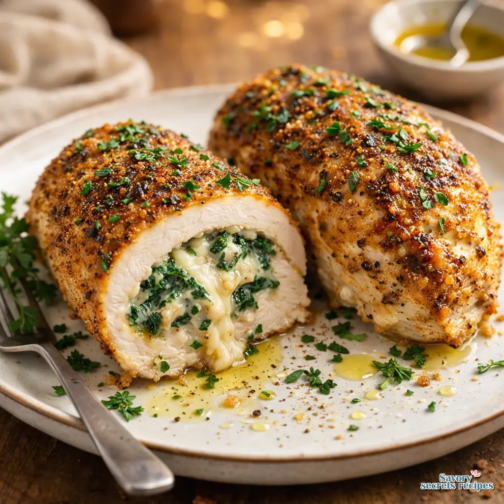 baked stuffed chicken final presentation