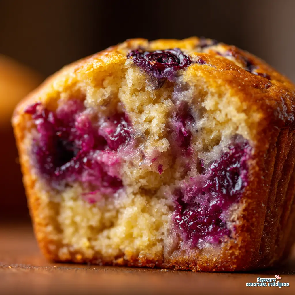 banana berry yogurt muffins close up