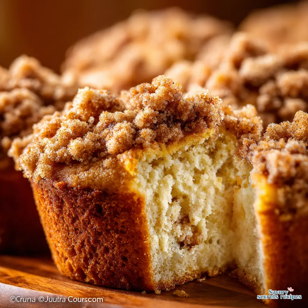 banana coffee cake muffins close up