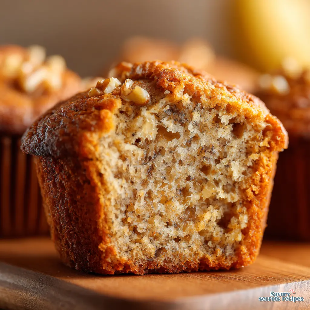 banana bread muffins with coconut oil close up