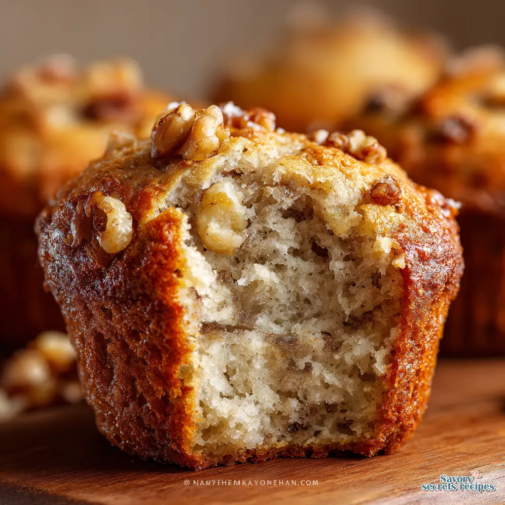 baking banana bread muffins close up