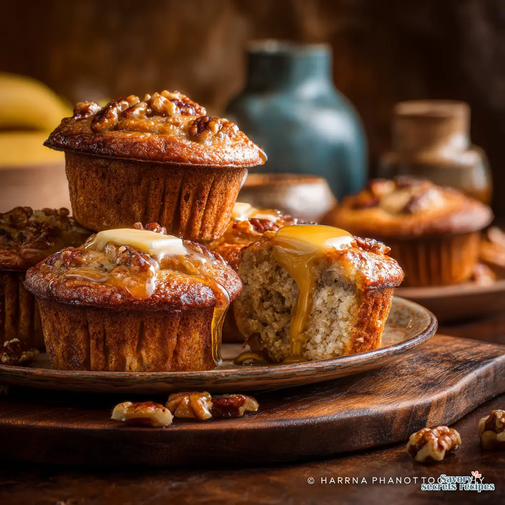 banana and pecan nut muffins final presentation