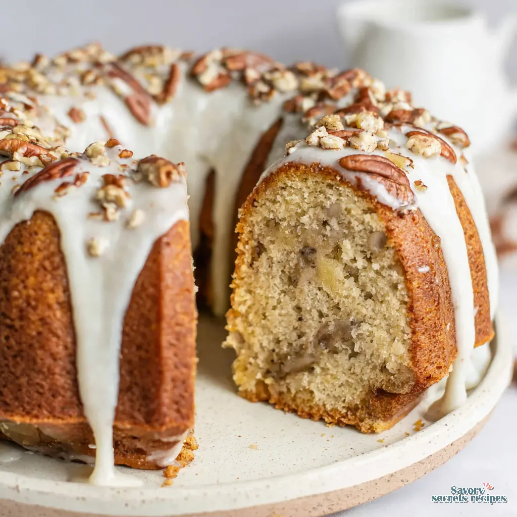 banana pineapple cake close up