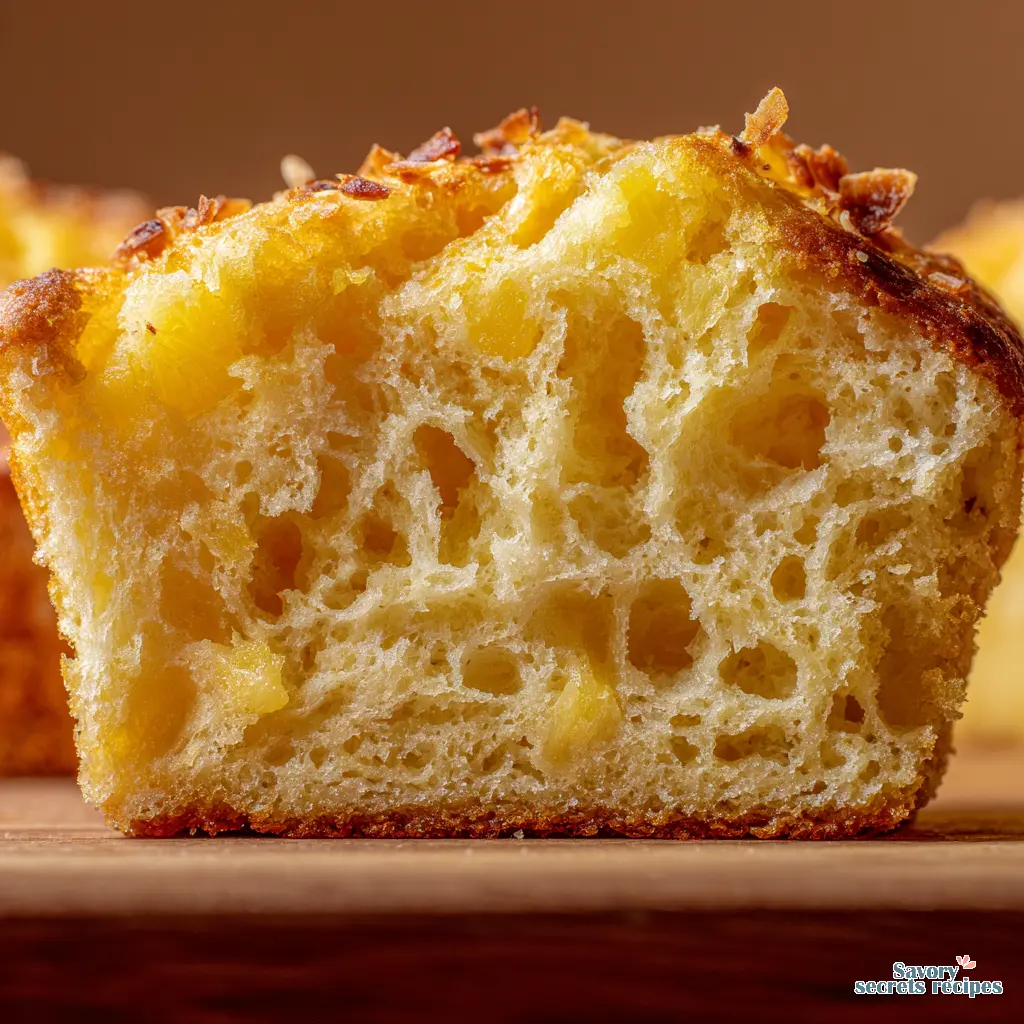 banana pineapple muffins close up