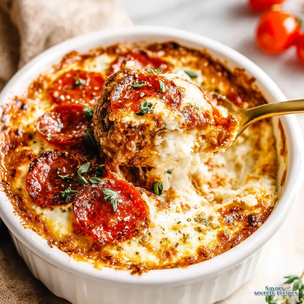 bariatric cottage cheese pizza bowl close up