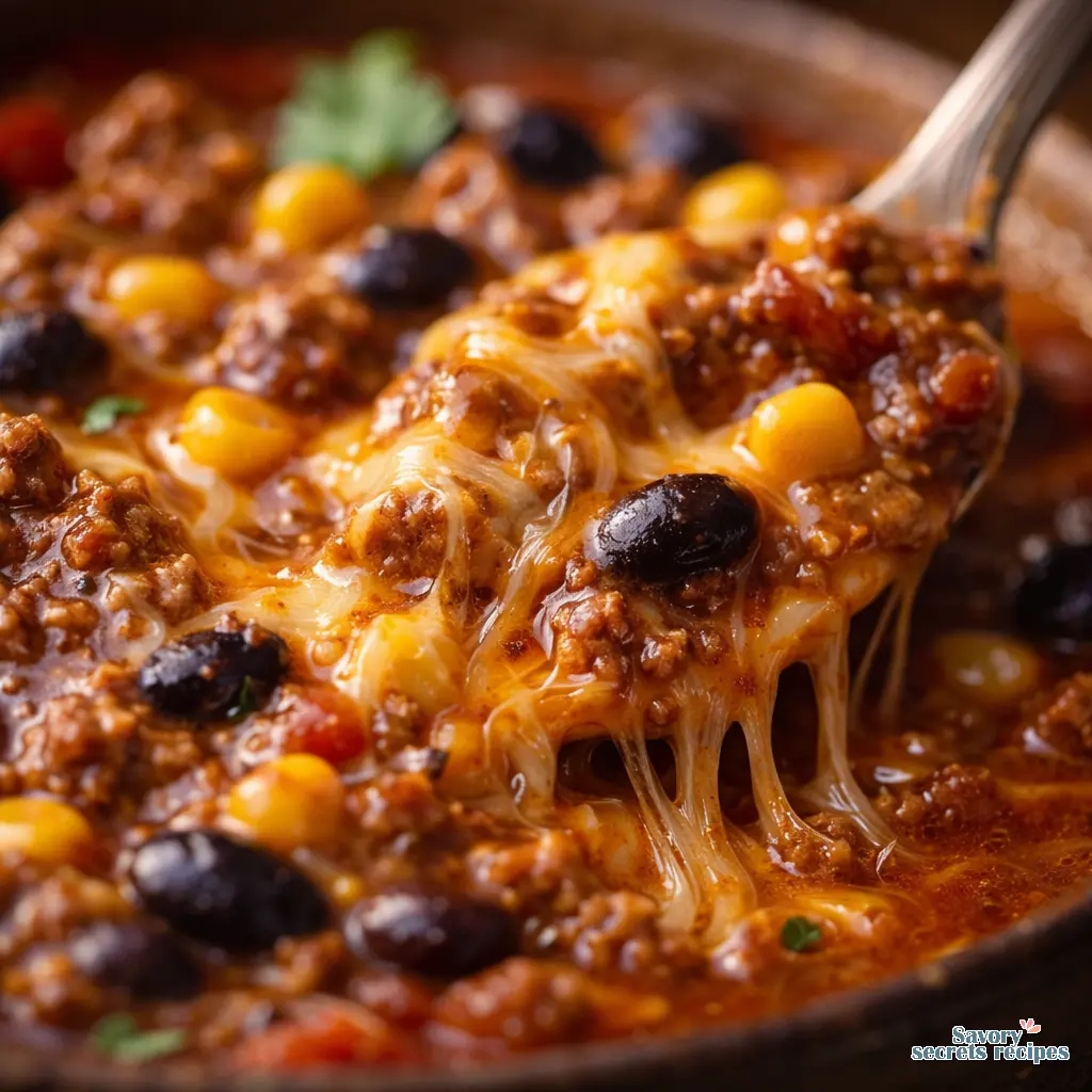 beef enchilada soup close up