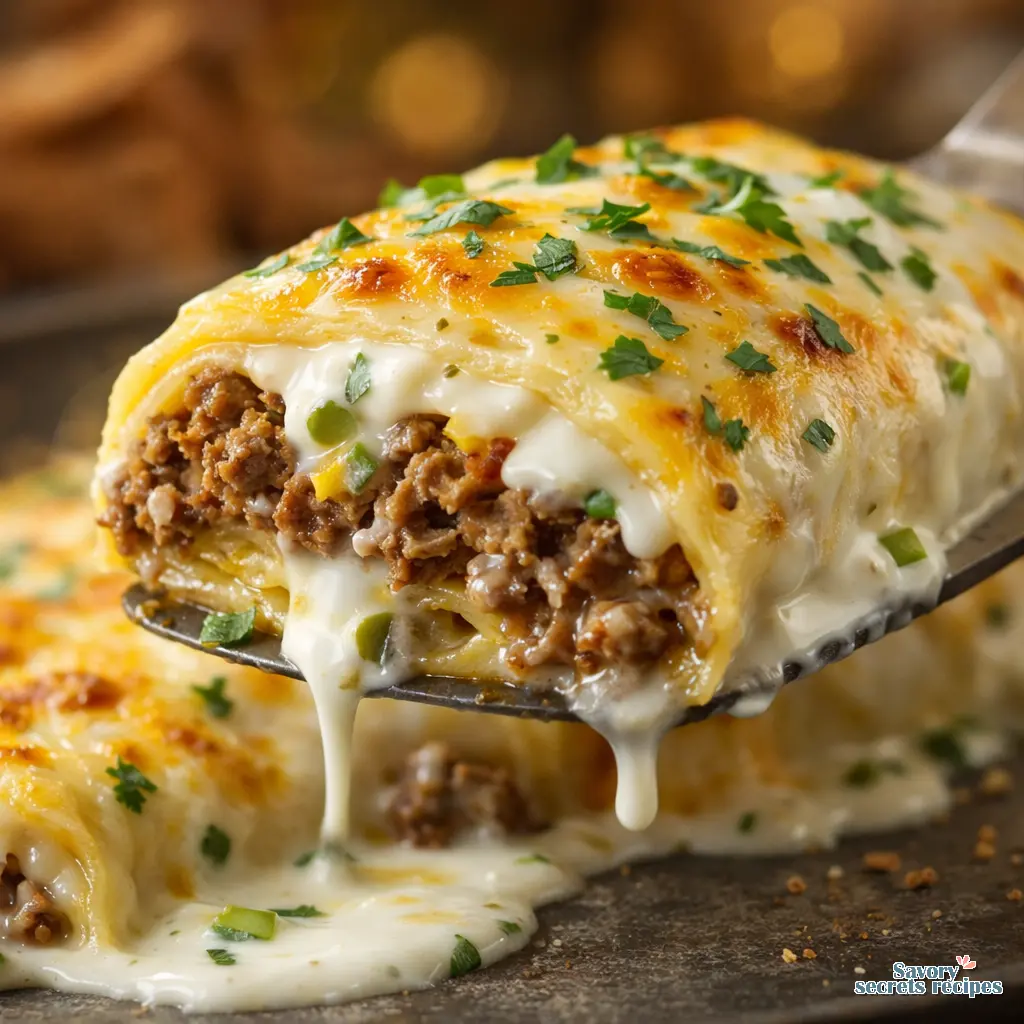 Simple beef enchiladas cheese sauce is the best