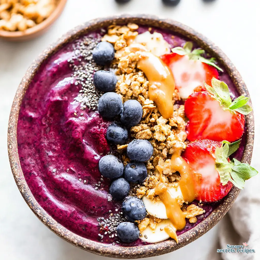 berry smoothie bowl ninja creami close up