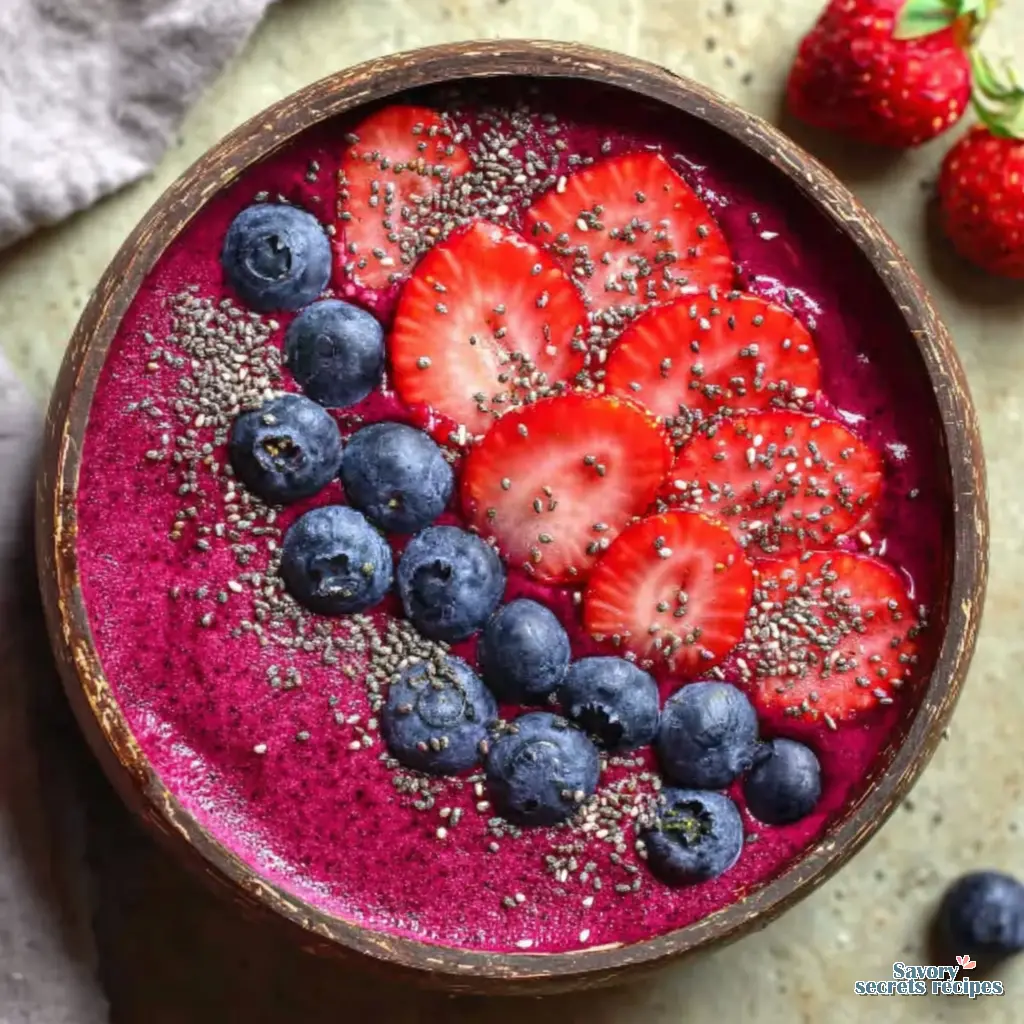 berry smoothie bowl without banana final presentation